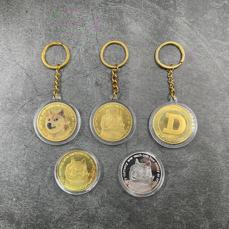 Bitcoin Virtualių Metalo Progines Monetas, Monetų Kolekciją Nuimamas Keychain Kūrybos Pakabukas Papuošalai Dovana Nuotrauka 0