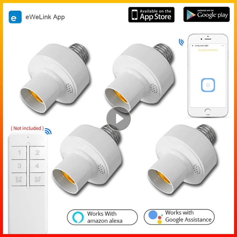 WiFi Smart Lemputės Lizdo Adapteris LED Lempos Laikiklis E27 Balso Kontrolės Dirbti Su EWeLink APP Alexa 