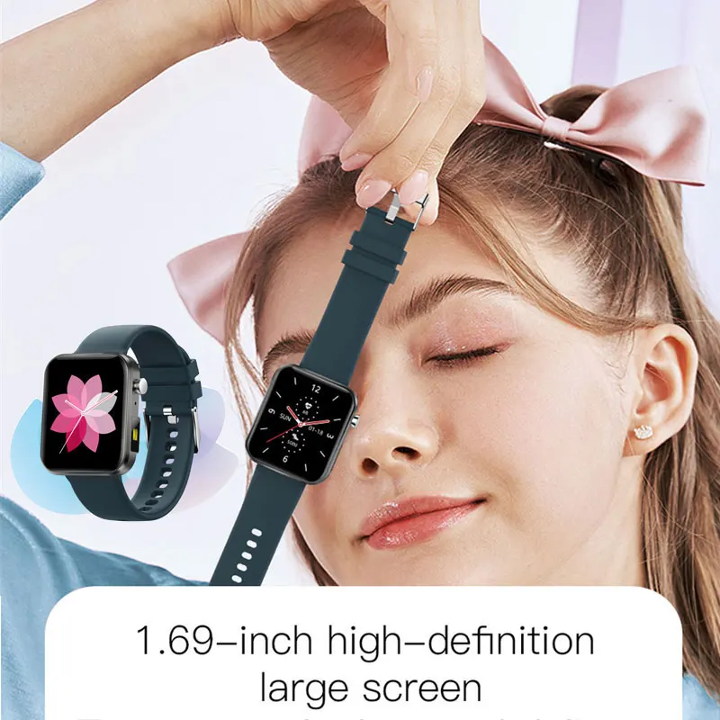 Balso Skambučių N98 Smart Watch Vyrų 1.69 colių Full-fit Kvadratinis Ekranas Muzikos Valdymo vaizdo Kamera Žibintuvėlis Smartwatch IP68 Vandeniui Žiūrėti Nuotrauka 3