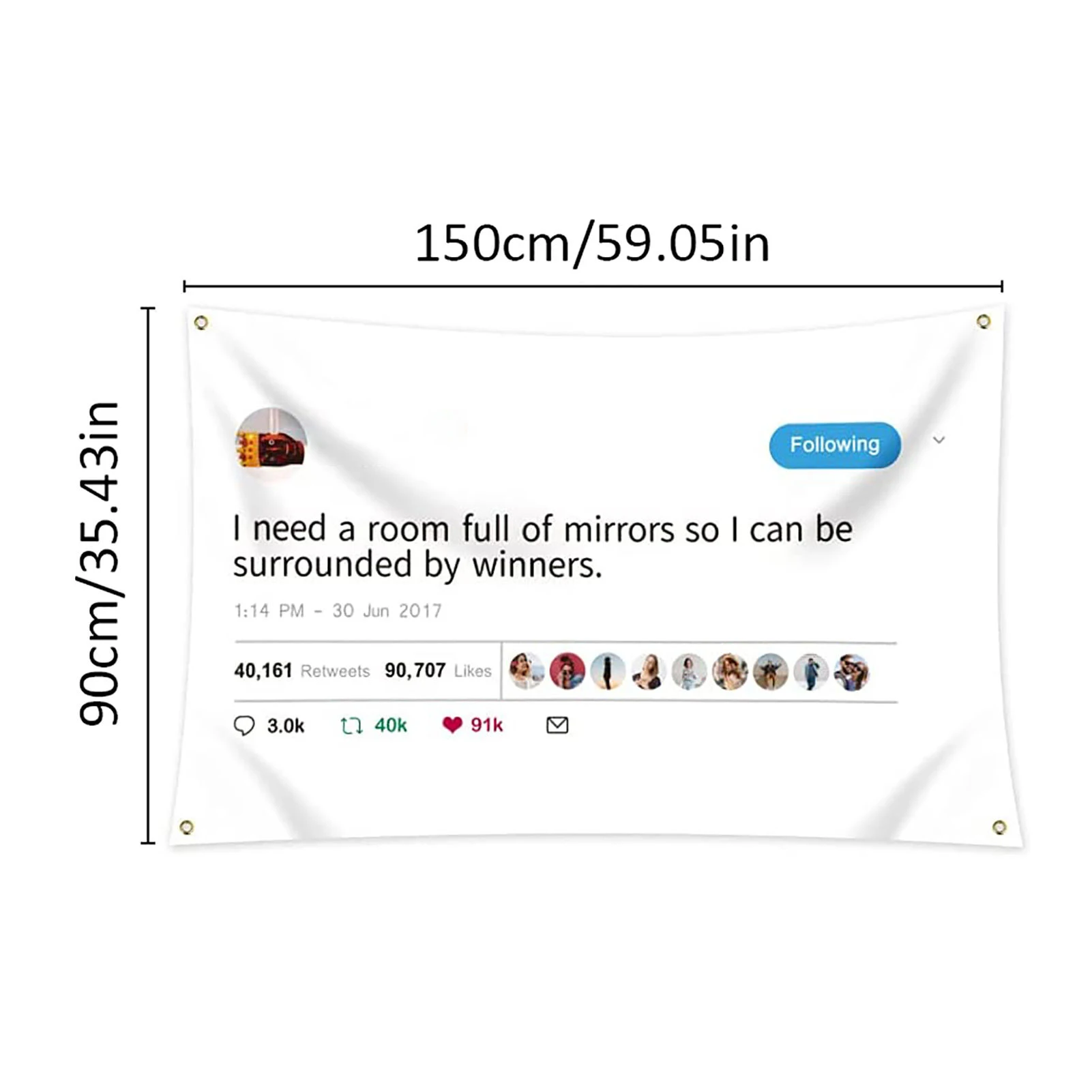Reperis Kanye West Veidrodėliai Tweet 3x5 Metrų Vėliavos Banner Su Žalvario Grommets man Reikia Visą Kambarį, Veidrodžių, Kad aš galiu Būti Apsuptas B Nuotrauka 3
