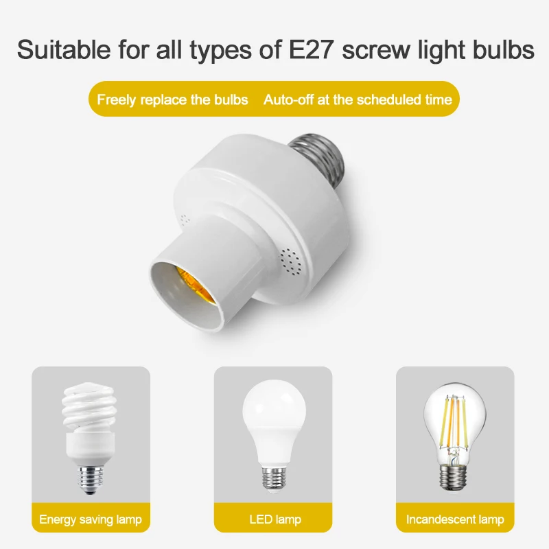 WiFi Smart Lemputės Lizdo Adapteris LED Lempos Laikiklis E27 Balso Kontrolės Dirbti Su EWeLink APP Alexa 