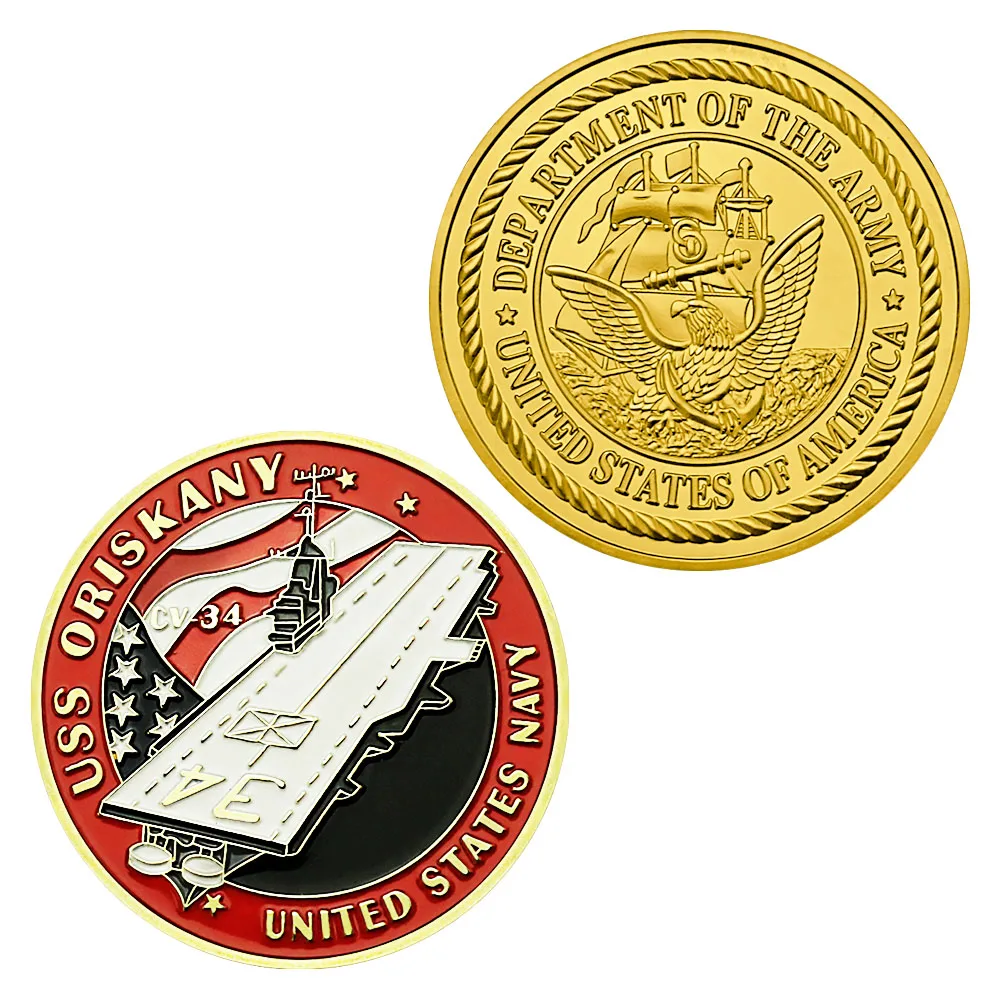 SAS Oriskany lėktuvnešis CV-34 JAV karinio jūrų Laivyno Iššūkis Monetos, Aukso spalvos Suvenyrai ir Dovanos, Namų Dekoracijas Progines Monetas Nuotrauka 4