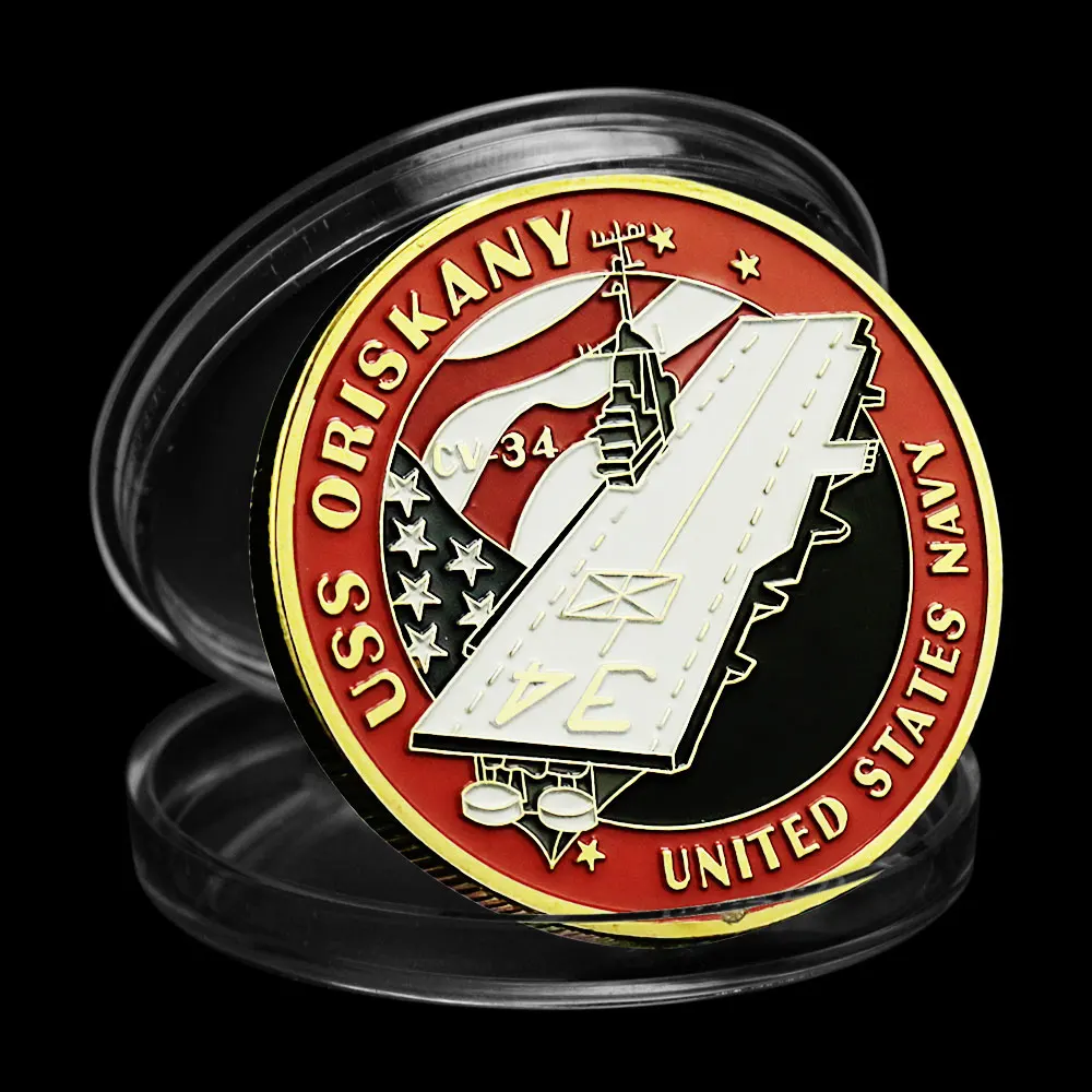SAS Oriskany lėktuvnešis CV-34 JAV karinio jūrų Laivyno Iššūkis Monetos, Aukso spalvos Suvenyrai ir Dovanos, Namų Dekoracijas Progines Monetas Nuotrauka 5