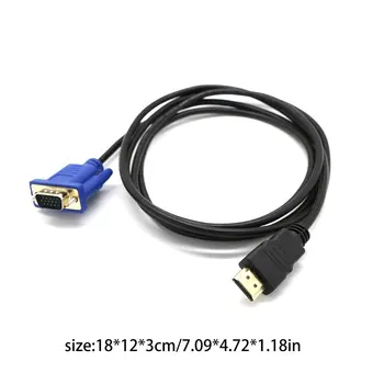 1M HDMI į VGA D-SUB Male Vaizdo Adapterio Laidą Veda HDTV PC Kompiuterių Monitorių Vaizdo Adapterio Kabelis