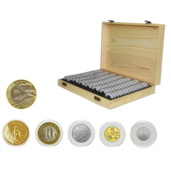 100VNT Mediniai Monetų Kolekciją Atveju Su Reguliavimo Mygtukai Monetų Saugojimui Lauke Reguliuojamas Antioksidantų Proginės Monetos Kolekcinės