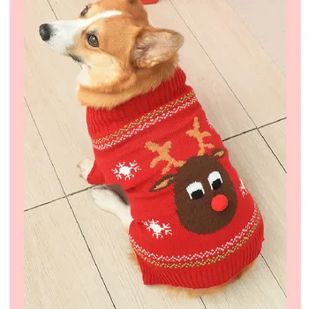 Welsh Corgi Šunų apranga Žiemą Šuo Megztinis Kalėdų Augintinio Kailis Apranga Drabužis Katė Čihuahua Šuniuką Drabužių Kalėdos Šunų Kostiumų XXS