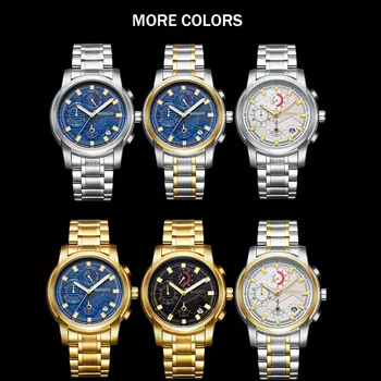 Laikrodžiai Vyrams Prabanga Top Brand BOAMIGO Chronograph Vyrų Sporto Laikrodžiai Vandeniui Full Steel Vyras Suknelė Mados Kvarco vyriški Žiūrėti