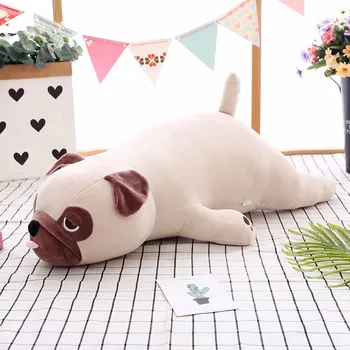 55-75cm Naujas mielas didelis pug šuo pliušinis žaislas, lėlė pagalvė minkšta įdaryti pliušinis gyvūnų miega pagalvę vaikams gimtadienio dovana vaikui mergina WJ584