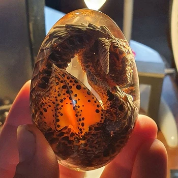 Lavos Dinozaurų Kiaušinių Kristalų Lava Dragon Egg Dervos Skulptūra Suvenyrų Kolekcija Dovana Vaikų Namų Puošybai