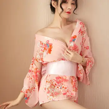 2020 Seksualus Apatinis Trikotažas Retro Išskirtinį Spausdinimo Kimono V-Kaklo Megztinis Tuščiavidurės Movos Didelis Drugelis Juosta, Korsetas Aistra Vienodas