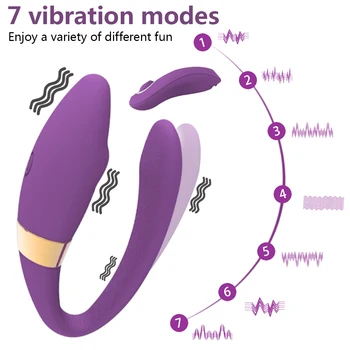 Sekso Parduotuvė Belaidis Vibratorius Dvigubas Vibratoriai USB Įkrovimo Dildo Sekso Žaislas Moterims G Spot U Silikoninis Stimuliatorius 10 Režimai