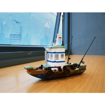 Žvejybos Valtis Kaimas Modelis, Statyba Blokai Rinkiniai Kruizinis Laivas 