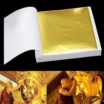 300pcs/daug Aukso Folija Dekoras Aukso, Vario Lapų Padengti Lakštai Gilding 