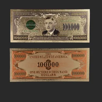 Pasaulio Popieriniai Pinigai Banknotų 100000 JAV Dolerių Aukso Folija Banknotų Įstatymo projektą, Amerikos Dizainas