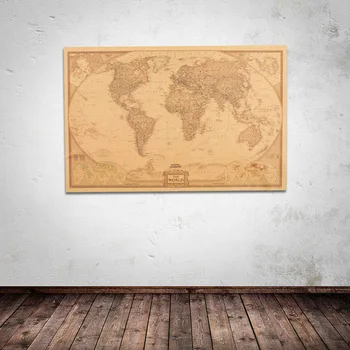 1 Vnt Derliaus Pasaulio Žemėlapyje Senovinių Plakatų Sienos Diagramos Retro Popierius Matinis Kraftpopieris Zemelapis Baras, Kavinė Dekoro Namų Puošybai
