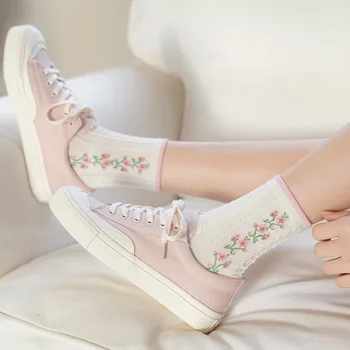 Kojinės Moteriškos Japonijos Mielas Animacinių filmų Pink Gėlių Kojinės korėjos Versija Ins Madinga Vamzdis Moterų Kojinės Gamintojai ilgai kojinės