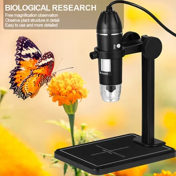 1600X HD Reguliuojamas LED Skaitmeninis Mikroskopas 3in1 Nešiojamų Kišeniniai elektroniniai Mikroskopai USB Laidas Kontrolės Didinimas didinamasis stiklas