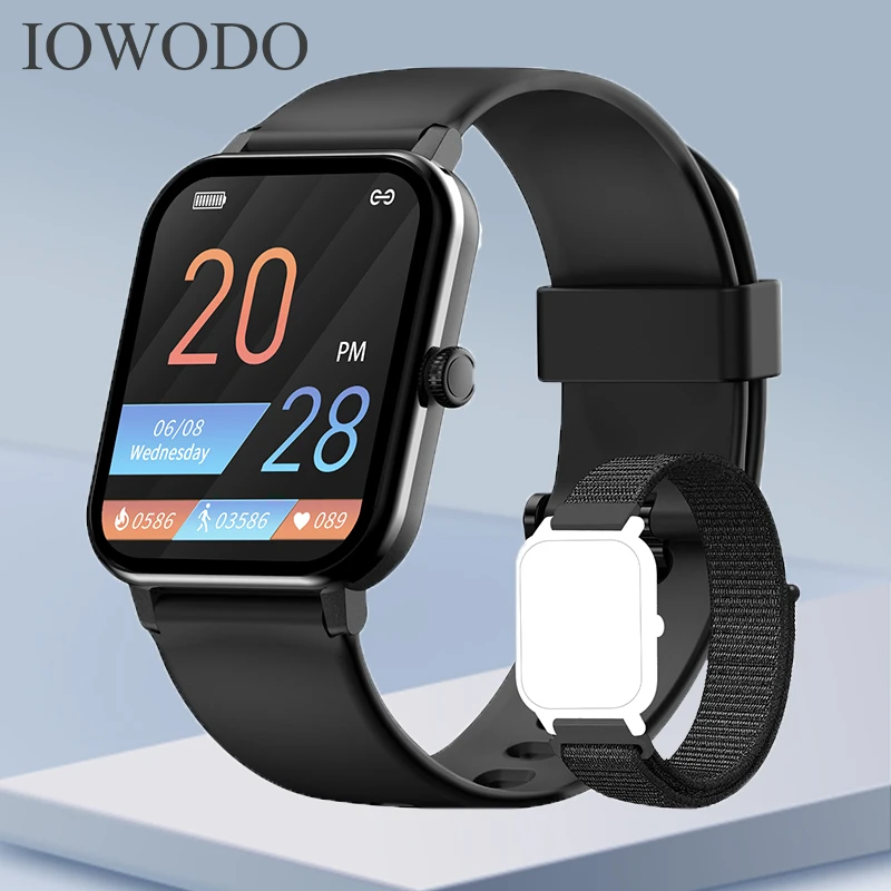 IOWODO Smart Žiūrėti 1.69 colių Ryškus Visiškai Jutiklinį Ekraną 25 Sporto Režimais, atsparus Vandeniui 5ATM smartwatch Mados žiūrėti Pasaulio Versija Nuotrauka 0