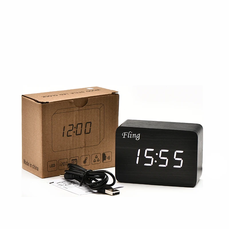 MESTI LED Mediniai Žiūrėti Skaitmeninis Laikrodis Stalinis Mini Stalo Laikrodžiai Reloj de MesaTemperature Ekranas, Valdymas Balsu Despertador Nuotrauka 0