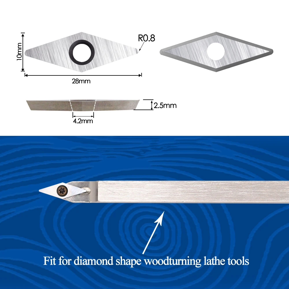 Ci4 Diamond Karbido Pakeitimo Cutter Įdėklai Peiliai su Spindulio Tašką tinka 