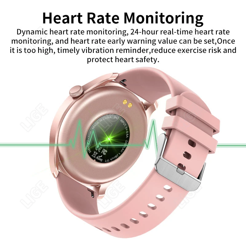 LIGE Smart Watch Moterų Sporto Fitness Tracker Kraujo Spaudimas, Širdies ritmo Monitoringo Pedometer Moterų Smart Laikrodžiai, Skirta 