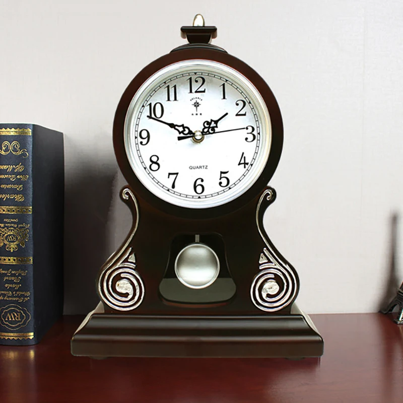 Šiaurės Retro Stalo Laikrodis Silent Švytuoklės Didelio Stalo Laikrodis American Vintage Miegamojo Lovos Stalinis Laikrodis Kambarį Dovanų Idėjos Nuotrauka 2