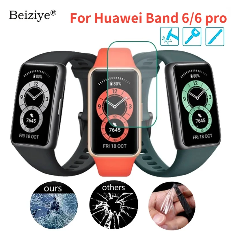 Minkštos TPU Aišku, Apsauginė Plėvelė Huawei Juosta 6 Smart Watch Ekrano apsaugos Huawei Juosta 6 pro NFC apsauginis Dangtis Filmai Nuotrauka 4