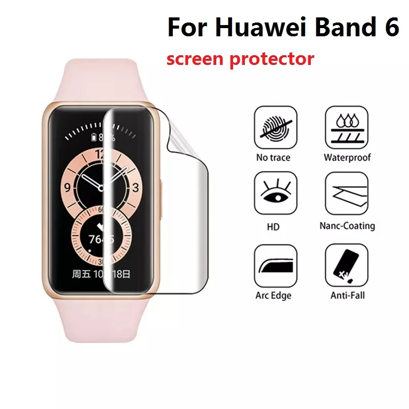 Minkštos TPU Aišku, Apsauginė Plėvelė Huawei Juosta 6 Smart Watch Ekrano apsaugos Huawei Juosta 6 pro NFC apsauginis Dangtis Filmai Nuotrauka 5