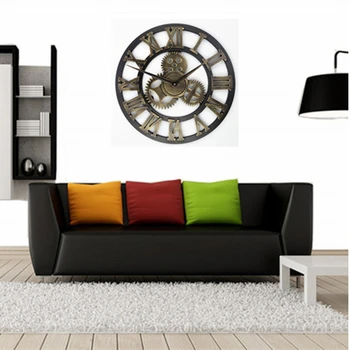 Sieninis laikrodis retro kaimiškas dekoratyvinė prabanga 3D laikrodis meno didelis įrankių mediniai vintage dideli ant sienos Išjungti Rankų darbo 80cm 31.5 colio