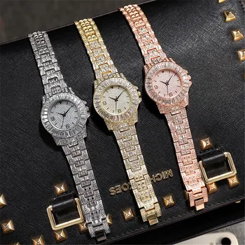 Šviečia Gypsophila Moterų Laikrodžiai kristalų Ponios Kvarciniai Laikrodžiai Prabanga Deimantai Stiliaus Atsitiktinis Moterų Lydinio Apyrankė Laikrodis