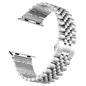 Metalo Diržu, Apple Watch 7 Juostos iš Nerūdijančio Plieno Pakeitimo Watchband Už iWatch 3 4 5 6 SE 44mm 40mm 42mm 38mm Nuorodą Apyrankė