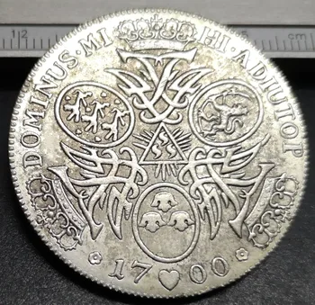 1700 Danija 1 Krona-Frederikas IV Sidabro Padengtą Kopijuoti Monetos