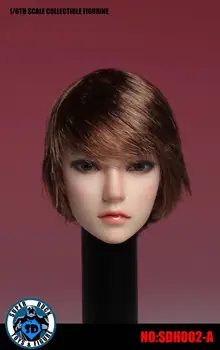 1/6 moterų galvos ilgi rudi plaukai, skirtas ŠVIESIAI Phicen SDH002A SDH002B veiksmų skaičius, žaislai, Galvos Skulptūra SUPERDUCK SDH002C