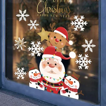 Kalėdų Santa Claus Langą Lipdukai Kalėdinė Dekoracija Namuose 2021 Kalėdų Papuošalai Kalėdų Navidad Dovana Naujųjų Metų 2022