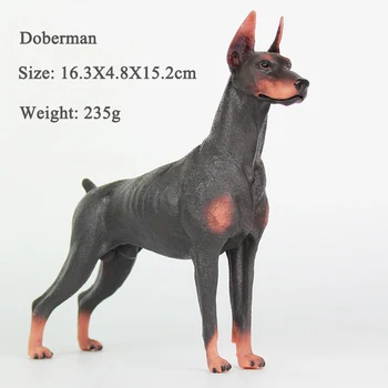 Modeliavimas Gyvūnų Doberman šunelis Modelis Rankų darbo Apdailos PVC Gyvūnų Šunų Kilnojamojo Lėlės Vaikų Žaislas Dovanų Kolekciją Statula