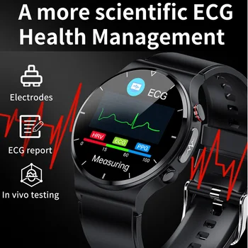 360*360 Aukštos Rezoliucijos Belaidžio Įkrovimo EKG Smart Watch Vyrų Kūno Temperatūra, Kraujo Deguonies Slėgio Smartwatch IP68 Vandeniui