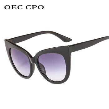 OEC CPO Crystal Cat Eye Akiniai nuo saulės Moterims Prekės ženklo Dizaineris Negabaritinių Mados Moterų Atspalvių UV400 Akiniai O214