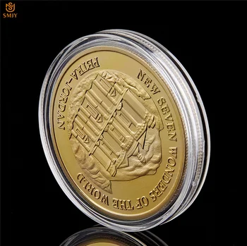 2007 M. Naujų Septynių Pasaulio Stebuklų, Petra, Jordanija Aukso Spalvos Proginę Monetą Su Apsauginiu Kapsulės Dovanos