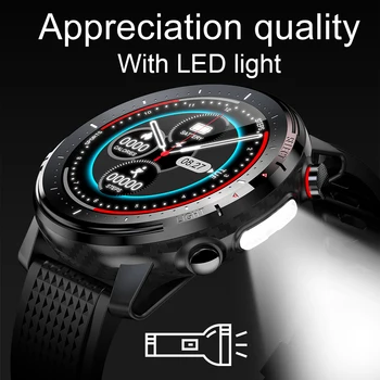 Smart Watch Vyrų Skambučių Pranešimo Priminti Smartwatch Su LED Žibintuvėlis Šviesos Gyvenime Vandeniui Sports Tracker Už 