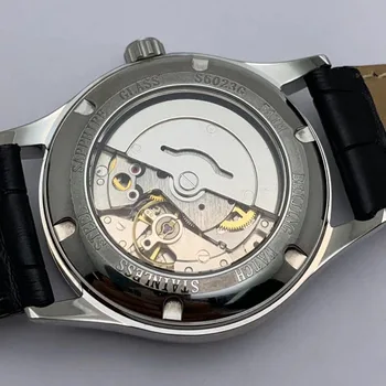 41mm Retro Mados Pekino Automatinis Mechaninis laikrodis atsparus Vandeniui Kalendorius, Nerūdijančio Plieno, Safyro Stiklas Savęs Likvidavimo Mens Watch