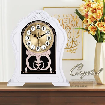 Europos Retro Stiliaus Kambarį Buitinių Laikrodis Imitacijos, Medžio masyvo Laikrodis Stalo Laikrodis Plastiko Miegamasis Silent Stalo Laikrodis ZA305