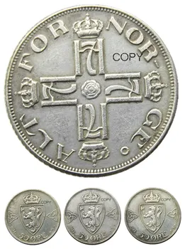 Norvegija 50 Centas - Haakon VII Metų 1921 1922 1923 sidabruotas Monetos KOPIJA